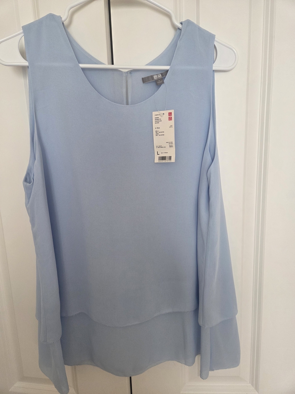 UNIQLO Light Blue Sleeveless Layered Blouse Size L